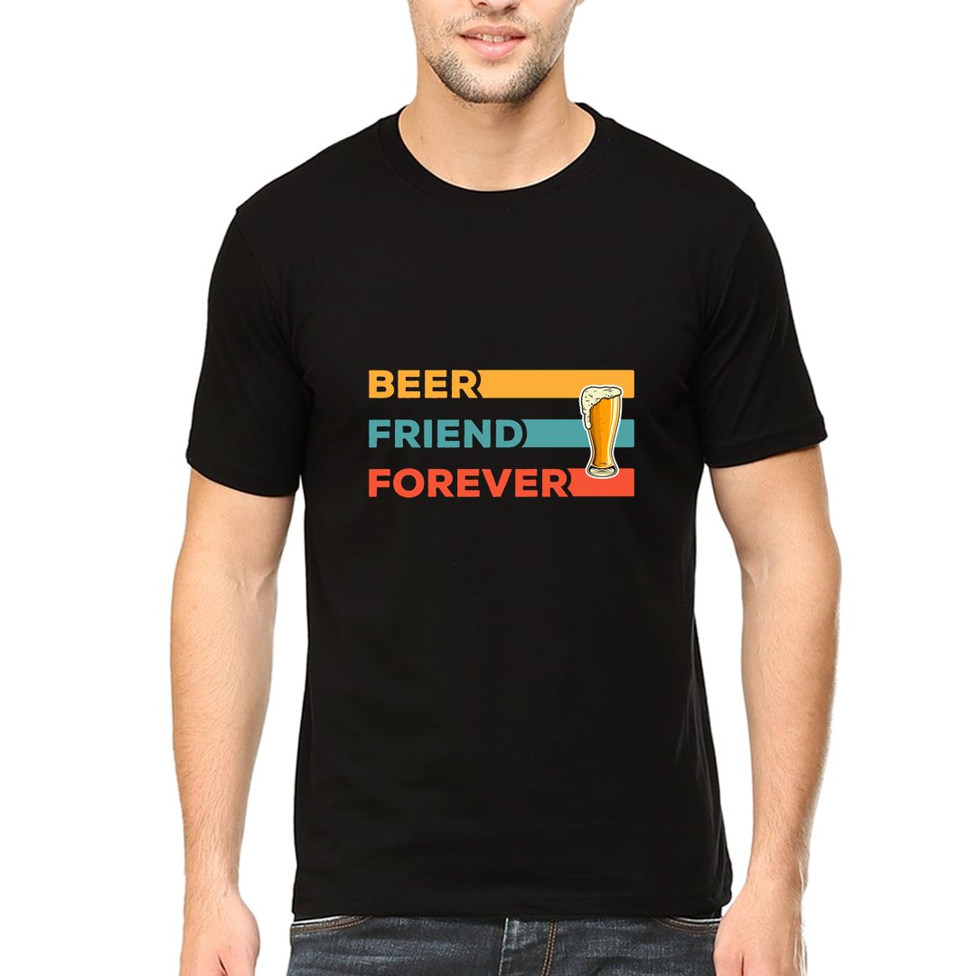 Aa32c7e2 Beer Friend Forever Men T Shirt Black Front