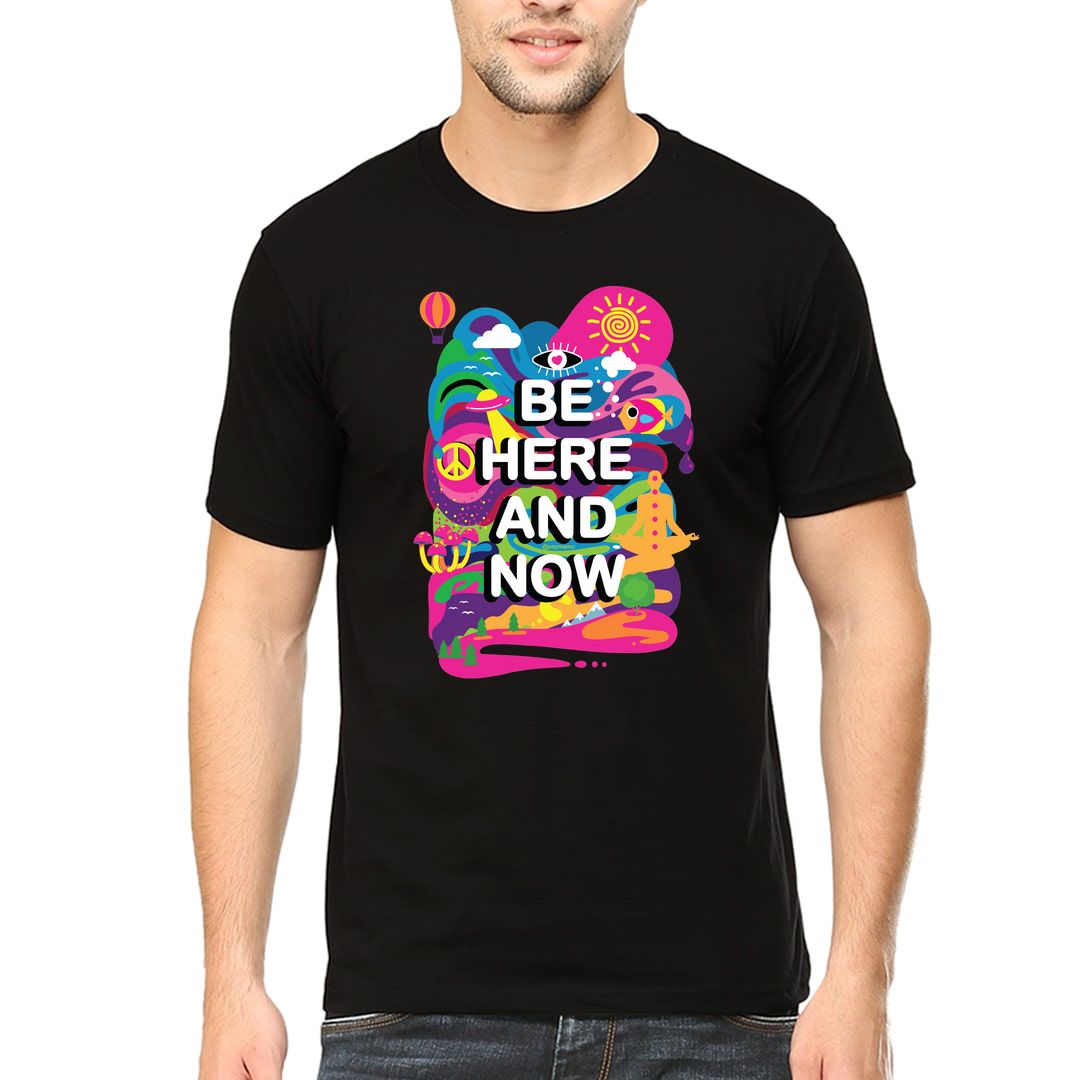 B208bf64 Be Here And Now Men T Shirt Black Front