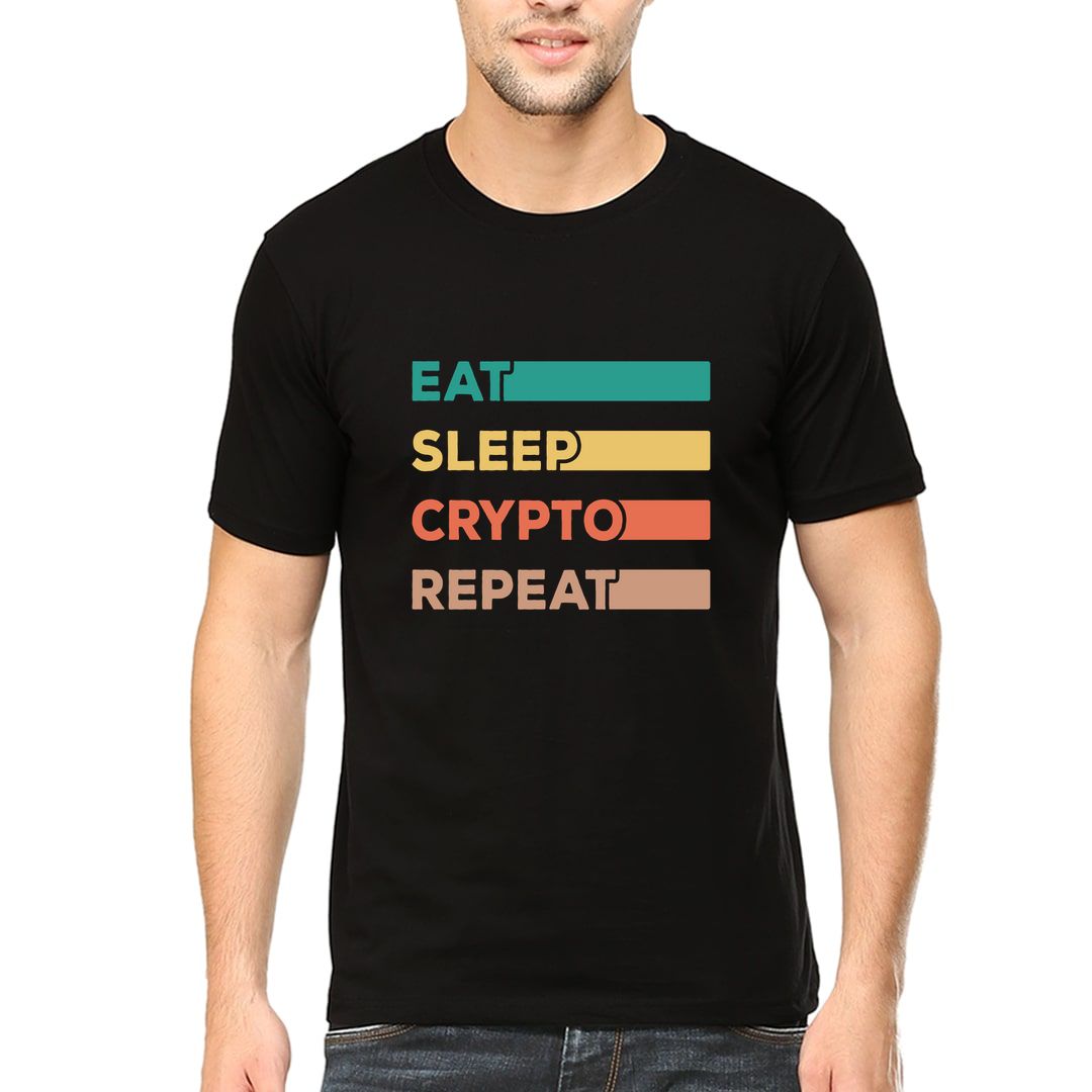 Bddc90b3 Eat Sleep Crypto Repeat Men T Shirt Black Front