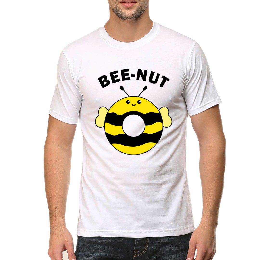Bf219d99 Funny Bee Nut Men T Shirt White Front