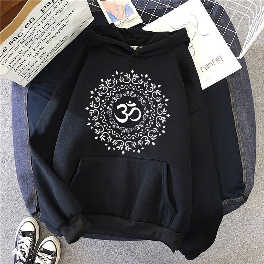 D4e16728 Om Mandala Art Unisex Hoodie Black