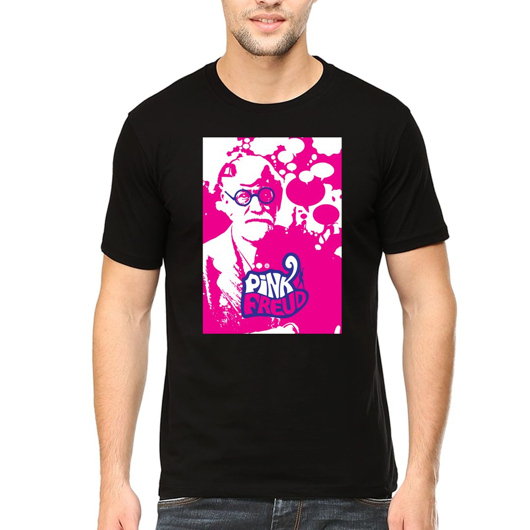 0c65b229 Pink Freud Men T Shirt Black Front