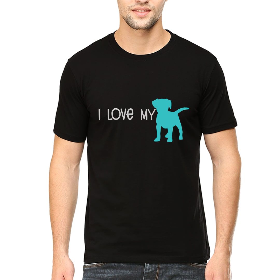 13bc24cb I Love My Dog Men T Shirt Black Front