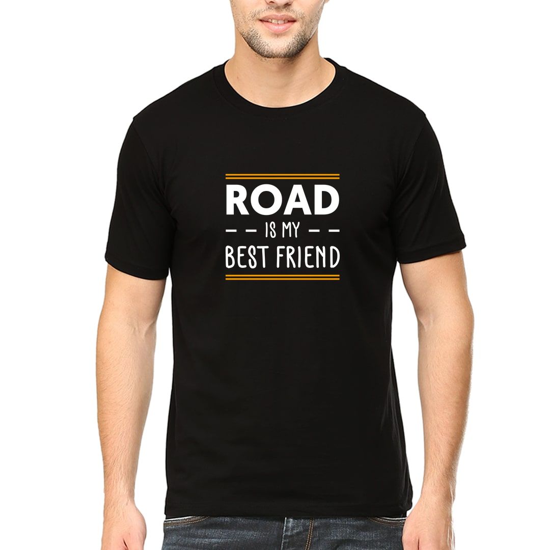 70b51938 Road Is My Best Friend Men T Shirt Black Front
