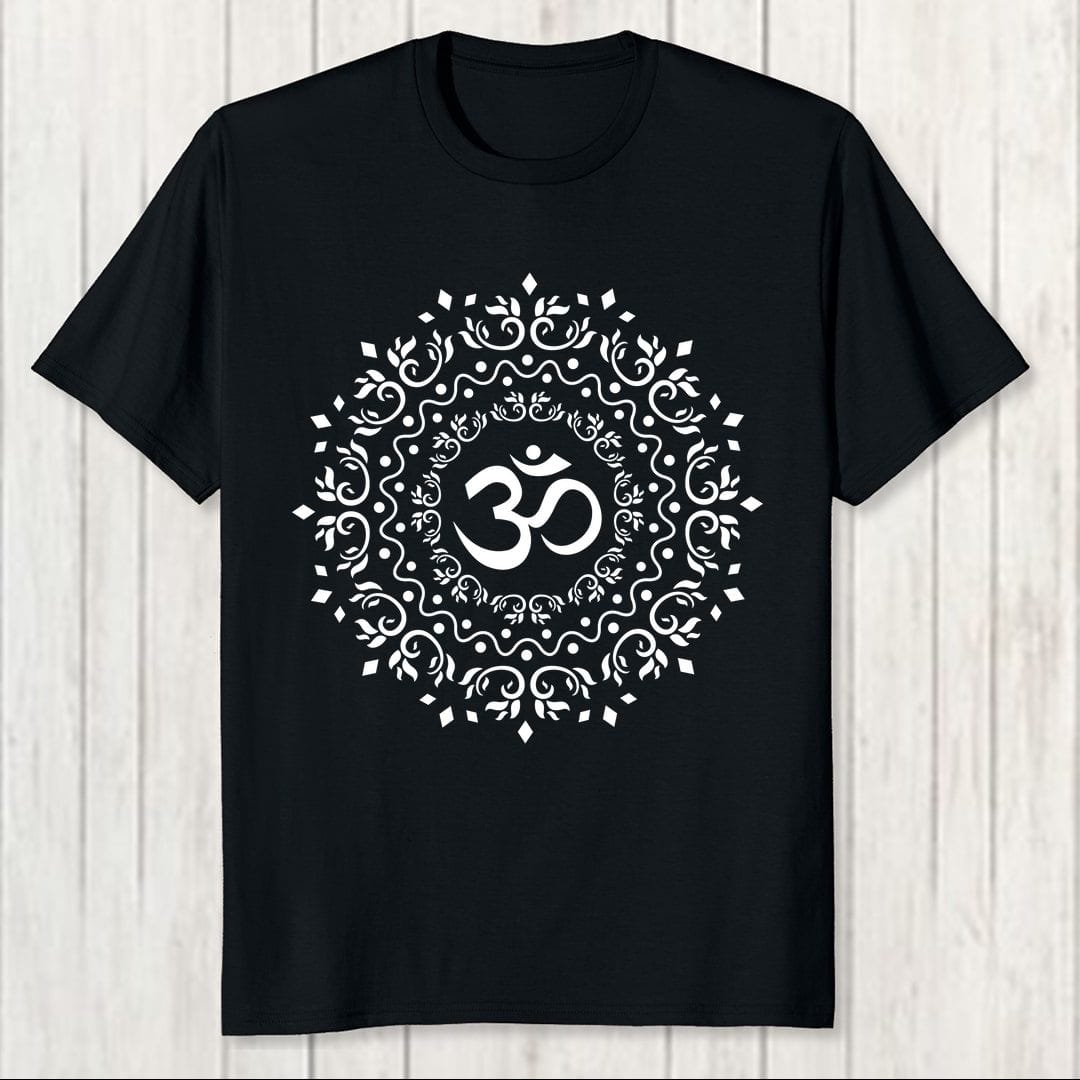 02ef7fb0 Om Mandala Art Men T Shirt Black