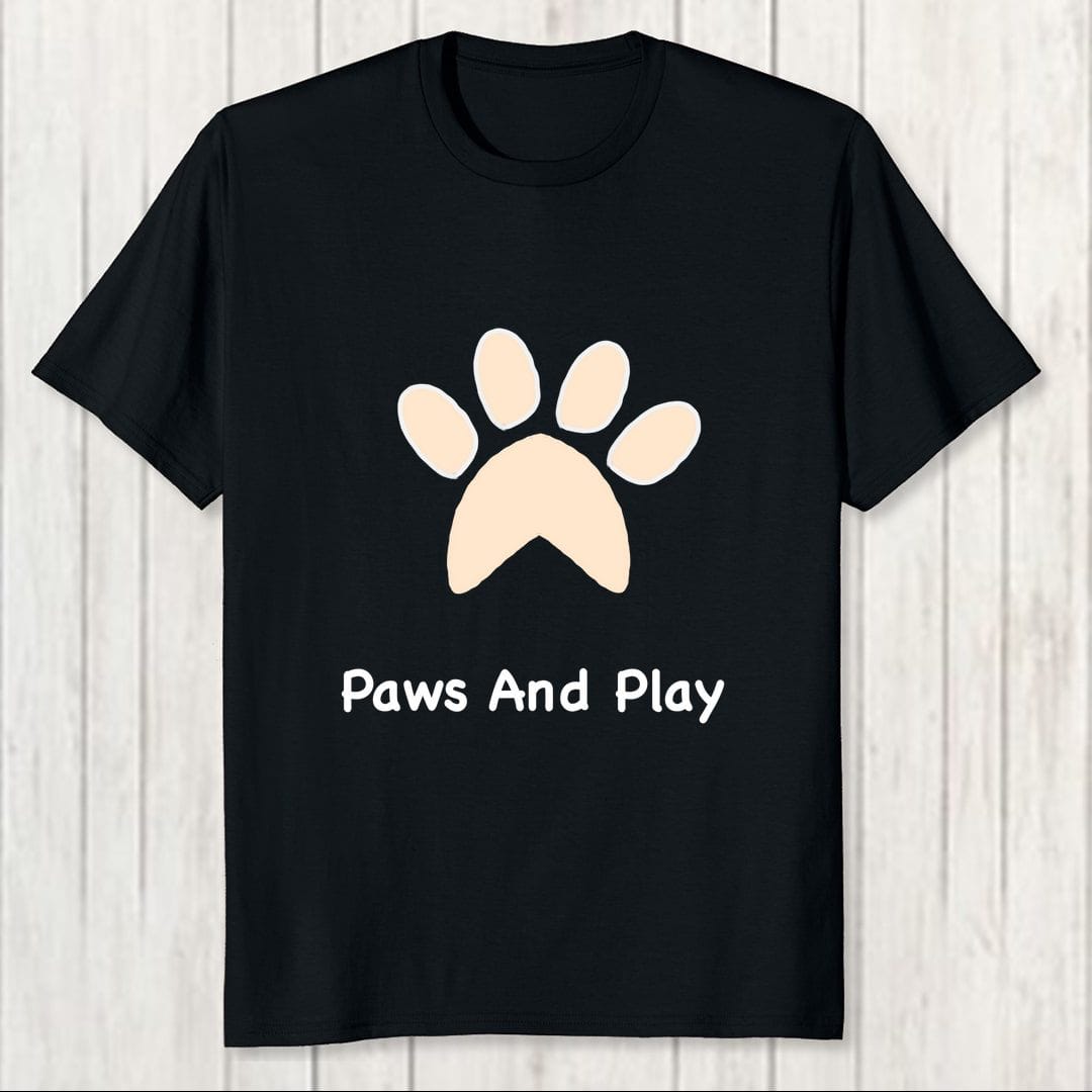 0698ef03 Paws And Play For Dog Pet Puppy Lover Men T Shirt Black