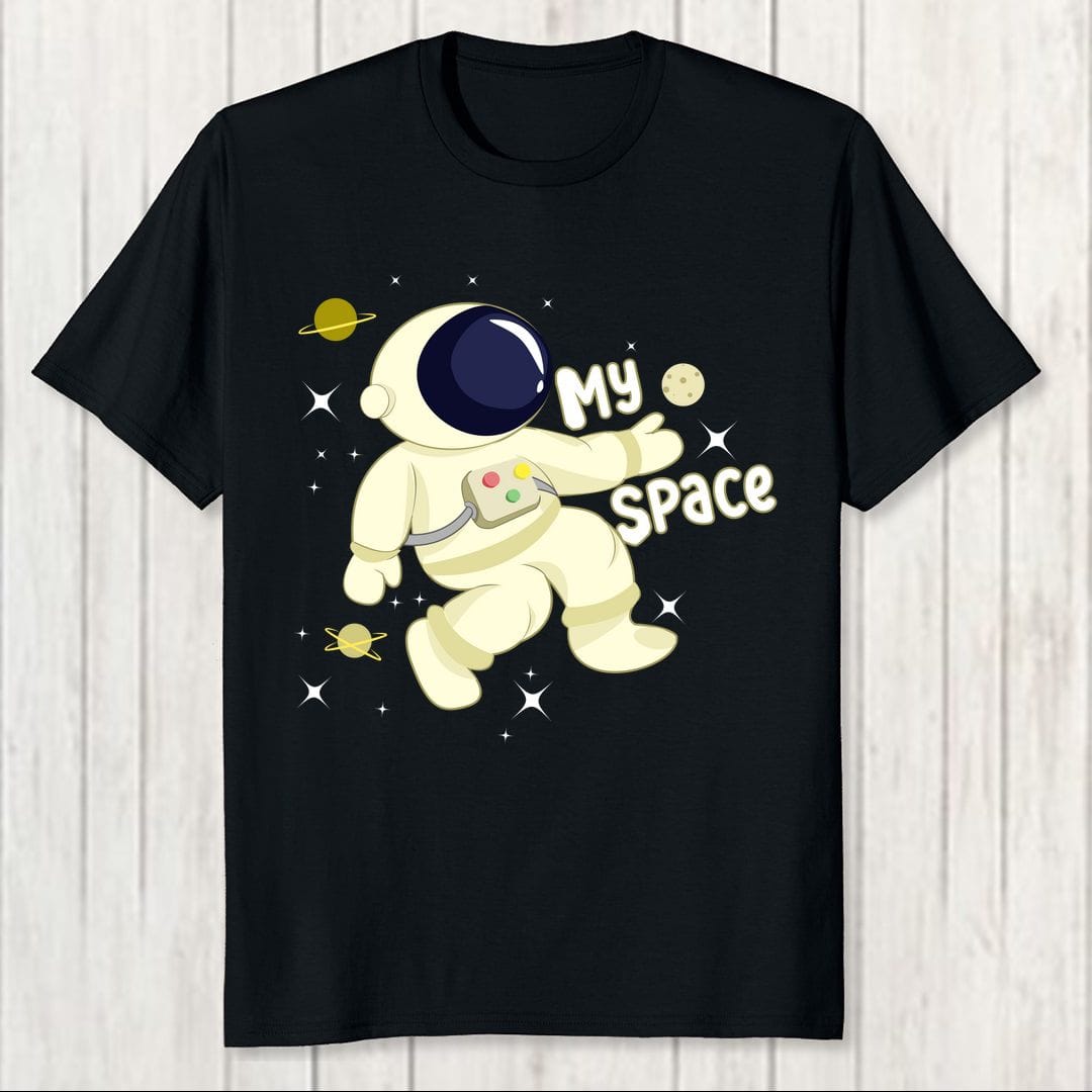 07f2bf8f My Space Astronaut Men T Shirt Black