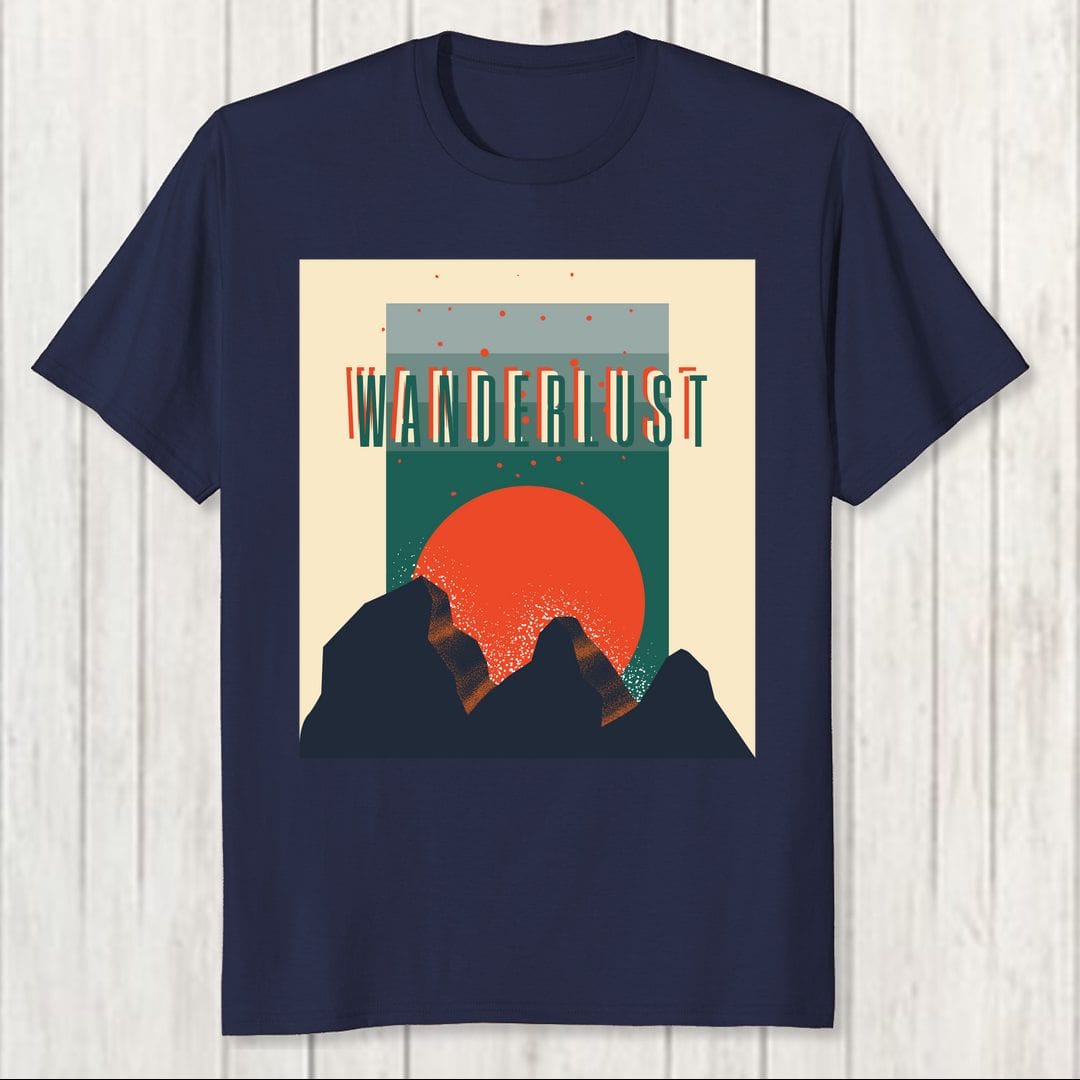 0ca57f8c Wanderlust Mountain Graphic For Travel Lovers Men T Shirt Navy