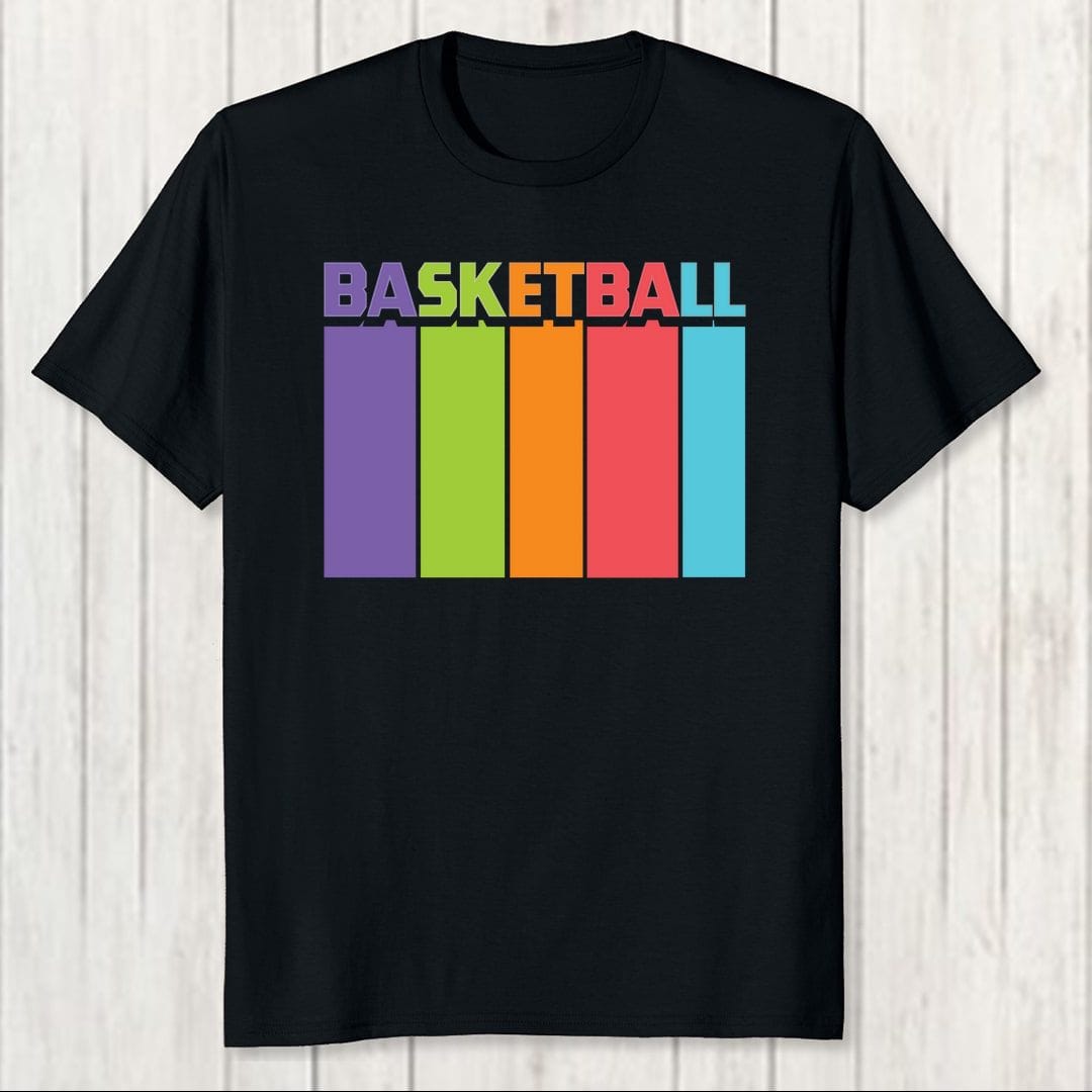 12329d71 Basketball Tall And Colourful Men T Shirt Black