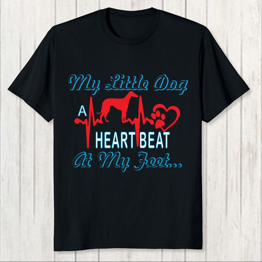 15115858 My Little Dog A Heartbeat At My Feet Men T Shirt Black