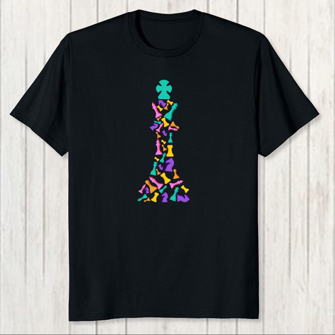 1a81db34 The Colourful King For Chess Players Men T Shirt Black