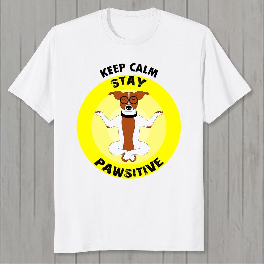 1b60d67b Stay Pawsitive Slogan For Everyone Men T Shirt White