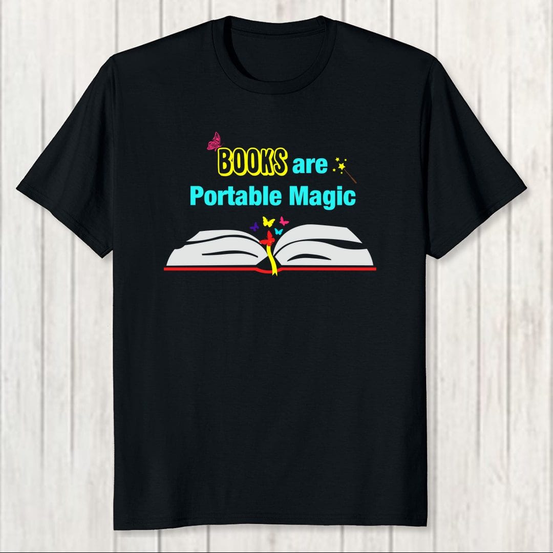 1f994823 Books Are Portable Magic Men T Shirt Black