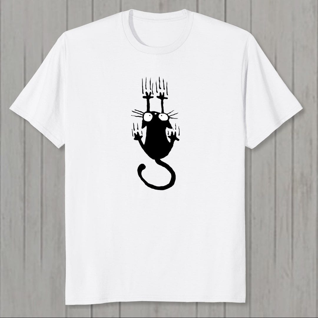 23c89ff2 Cute Hanging Cat Men T Shirt White