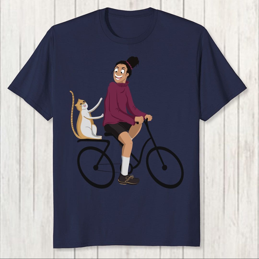 27f5d213 Cycling With Kitty Men T Shirt Navy