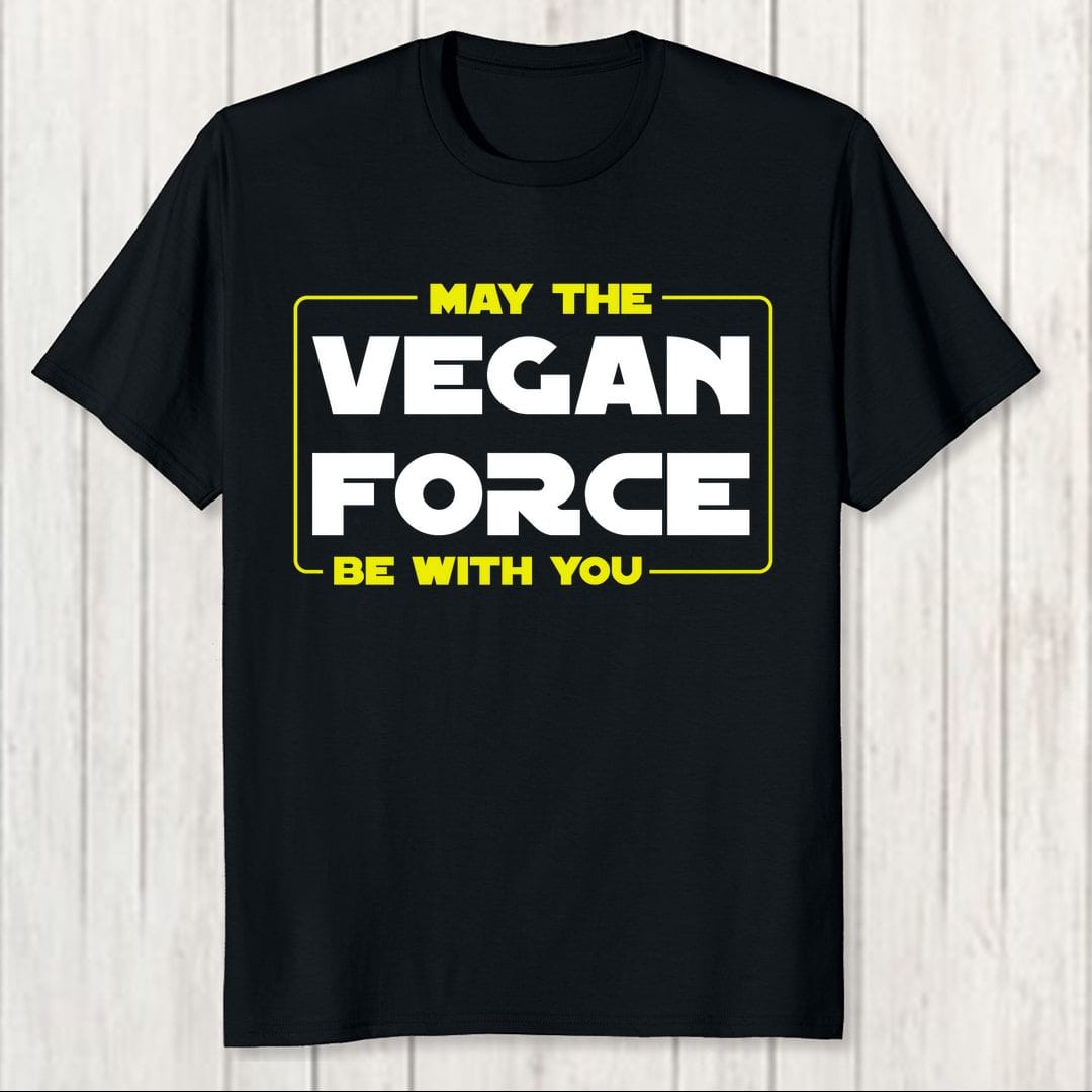 2c98d7c6 May The Vegan Force Be With You Men T Shirt Black