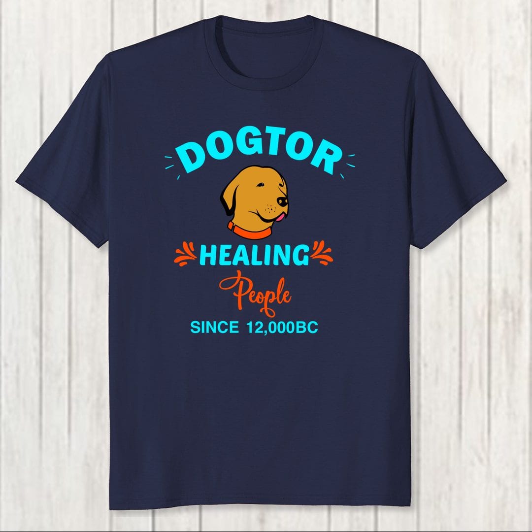 32785f8d Dogtor Healing People Since 12000 Bc Men T Shirt Navy