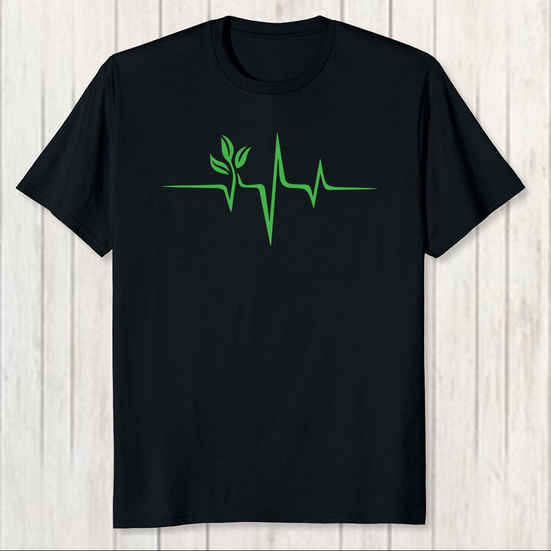 34869ef5 Vegan Plants Heartbeat Men T Shirt Black