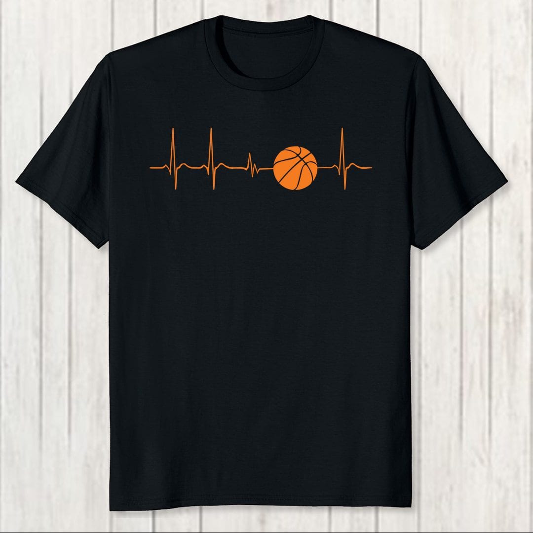 37b9675c Basketball Its In My Heartbeat Men T Shirt Black