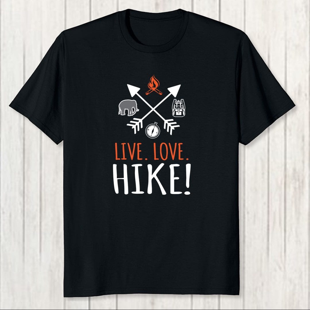 486de0b0 Live Love Hike Cool Trekking Men T Shirt Black