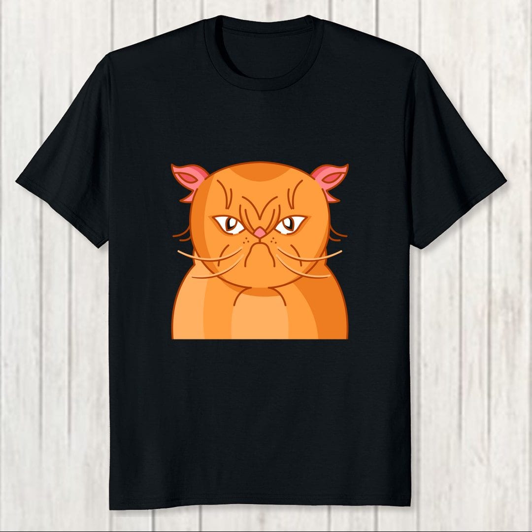 4e24c52d Angry Cat Men T Shirt Black