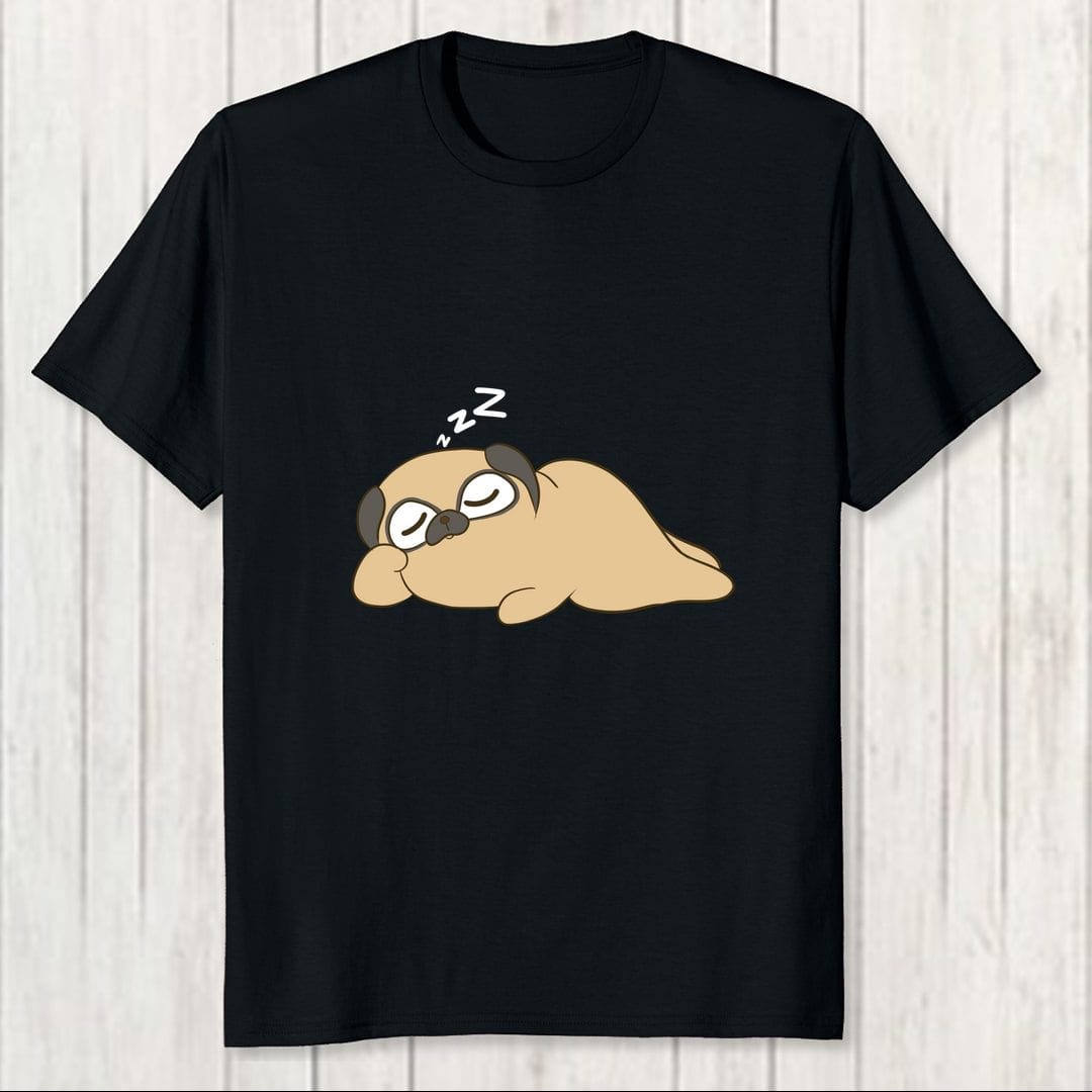 521766fb The Sleepy Pug Cute Cartoon For Pug Lovers Moms And Dads Men T Shirt Black