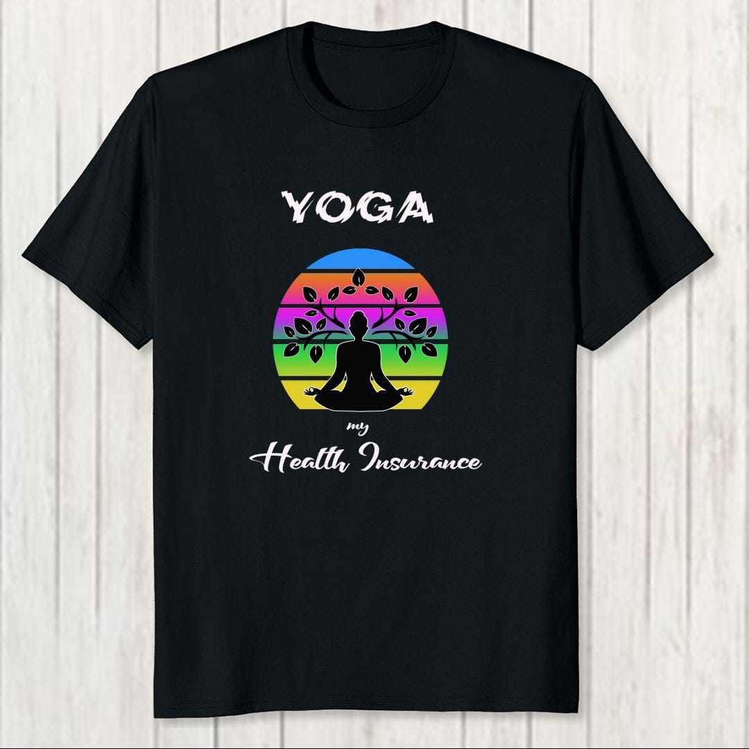 58163b5f Yoga My Health Insurance Men T Shirt Black