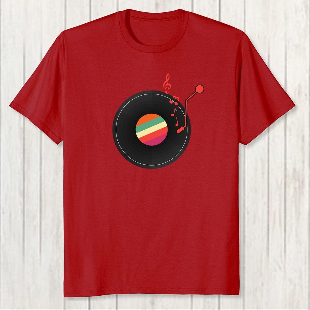 5b051c97 Music Phonograph Disc For Vinyl Lovers Men T Shirt Red