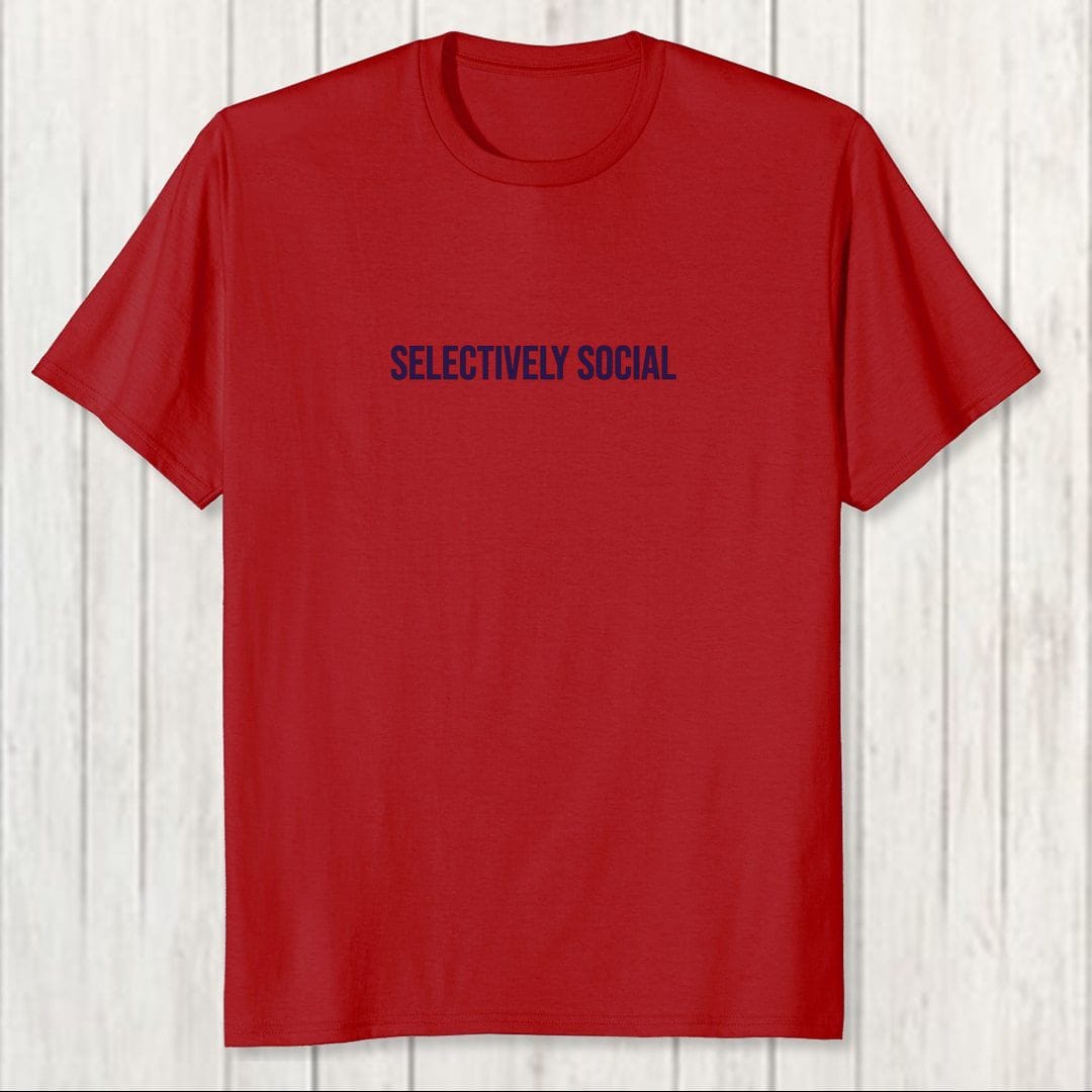 5f63c8f5 Selectively Social Men T Shirt Red