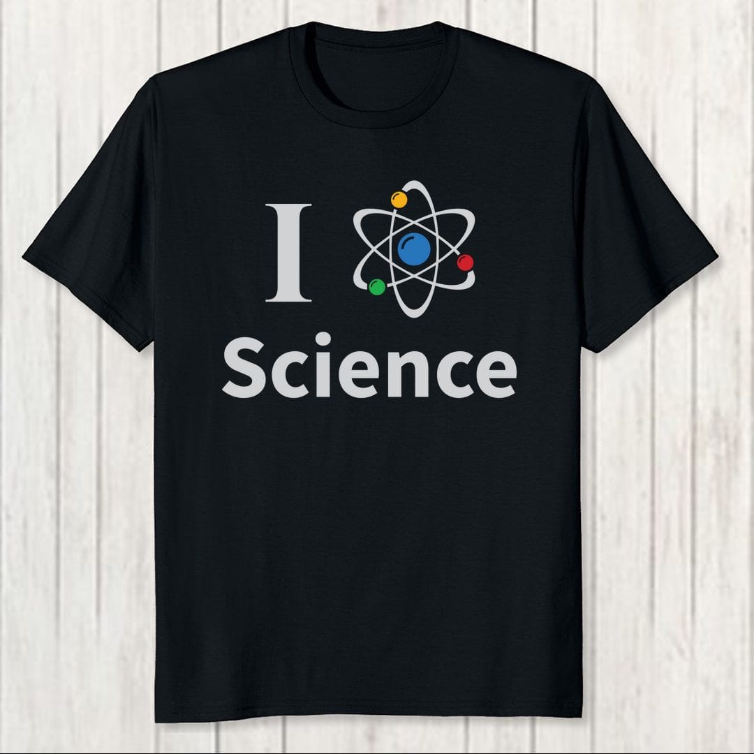 6f41a29e I Love Science Men T Shirt Black