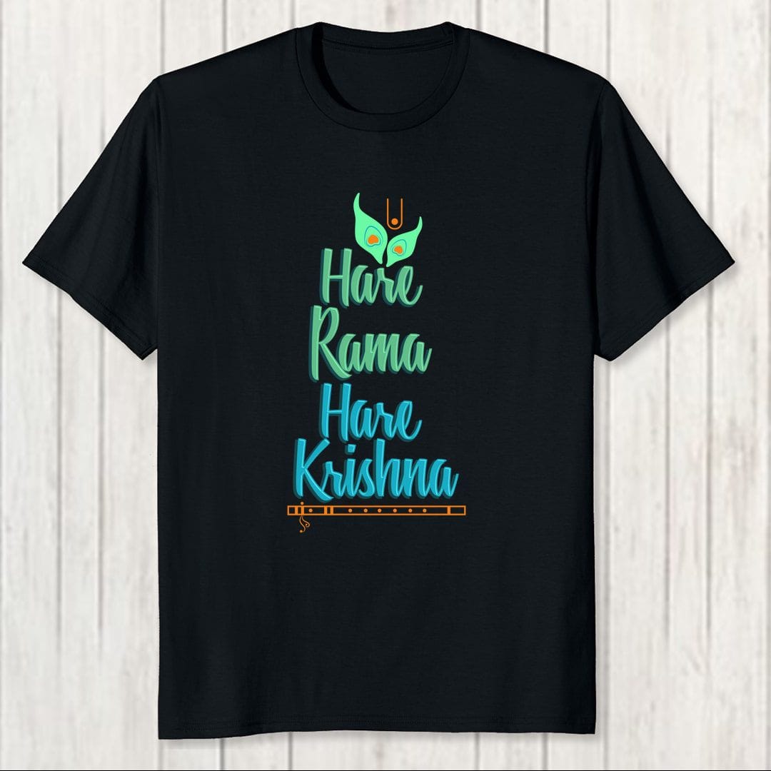 70c1028f Hare Rama Hare Krishna Men T Shirt Black