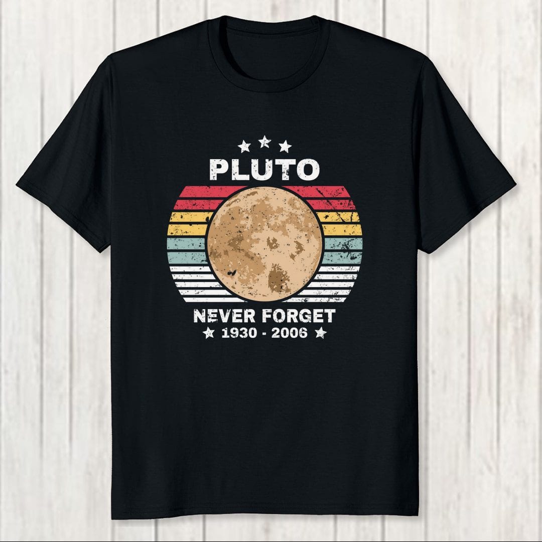 7694c547 Pluto Never Forget Men T Shirt Black