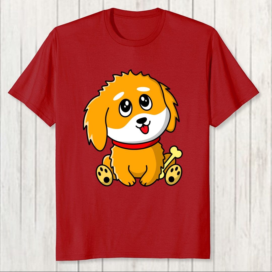 826b5e3f Dog Lover Cute Cartoon Men T Shirt Red