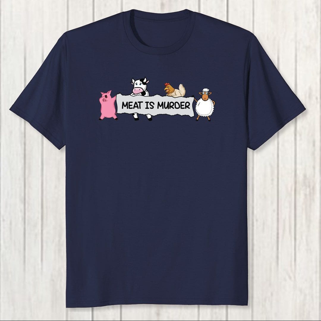 8670deba Meat Is Murder Men T Shirt Navy