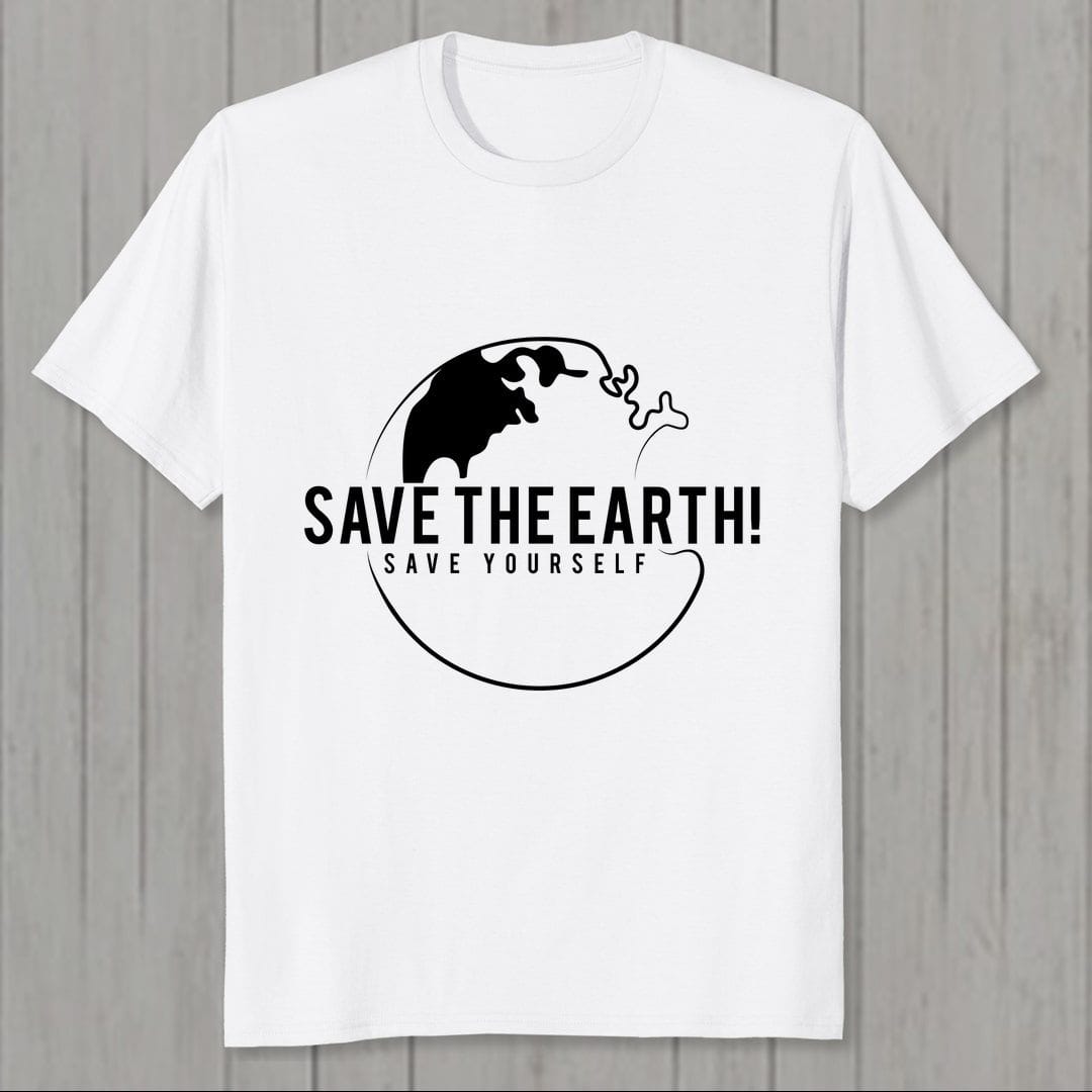 8f45de72 Save The Earth And Save Yourself Men T Shirt White