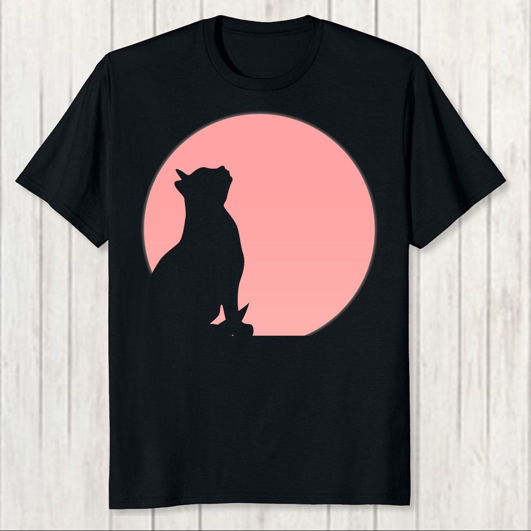 92ca587a Classic Black Cat Silhouette Men T Shirt Black