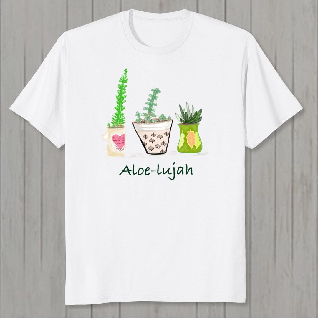 A00dad17 Aloe Lujah For Plant Lover Men T Shirt White