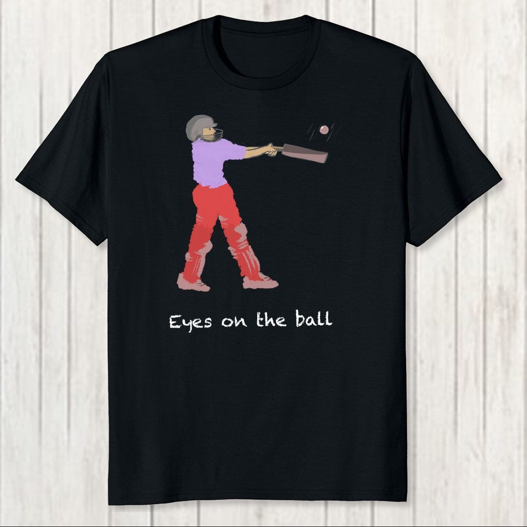 A9a4f412 Eyes On The Ball For Cricket Lover Men T Shirt Black