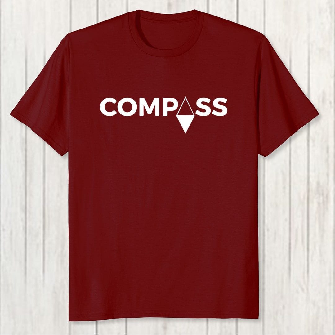 B86b7812 Compass Men T Shirt Maroon