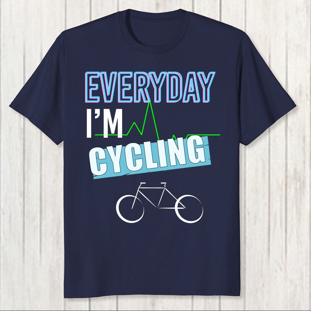 Bdae45db Everyday Im Cycling Men T Shirt Navy