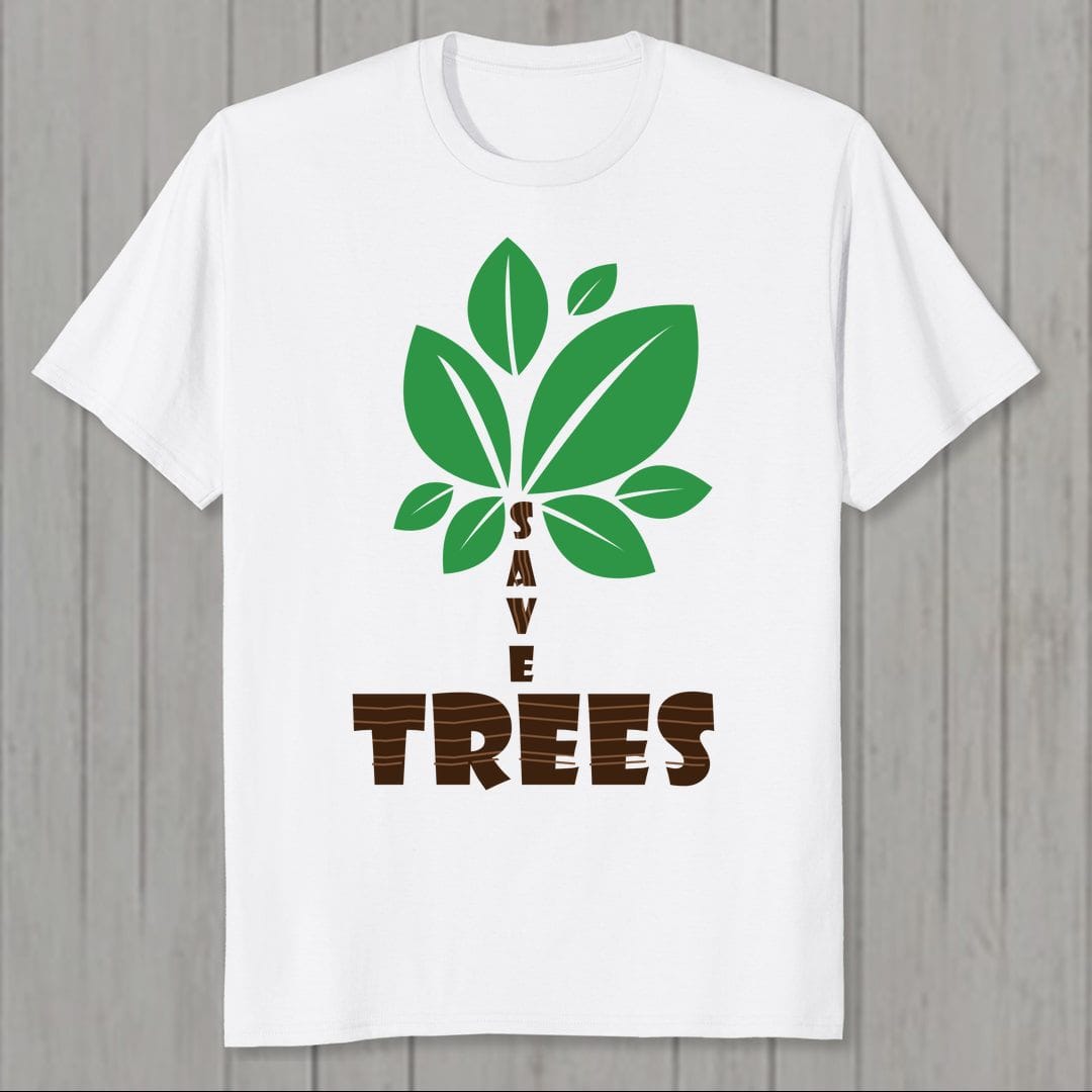 C3771264 Save Trees Men T Shirt White