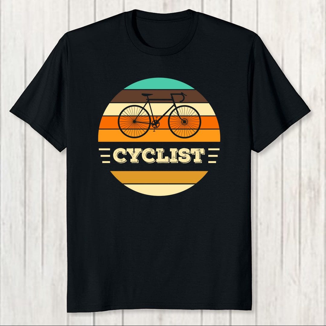 C7efc84e Cyclist Vintage Colourful Men T Shirt Black
