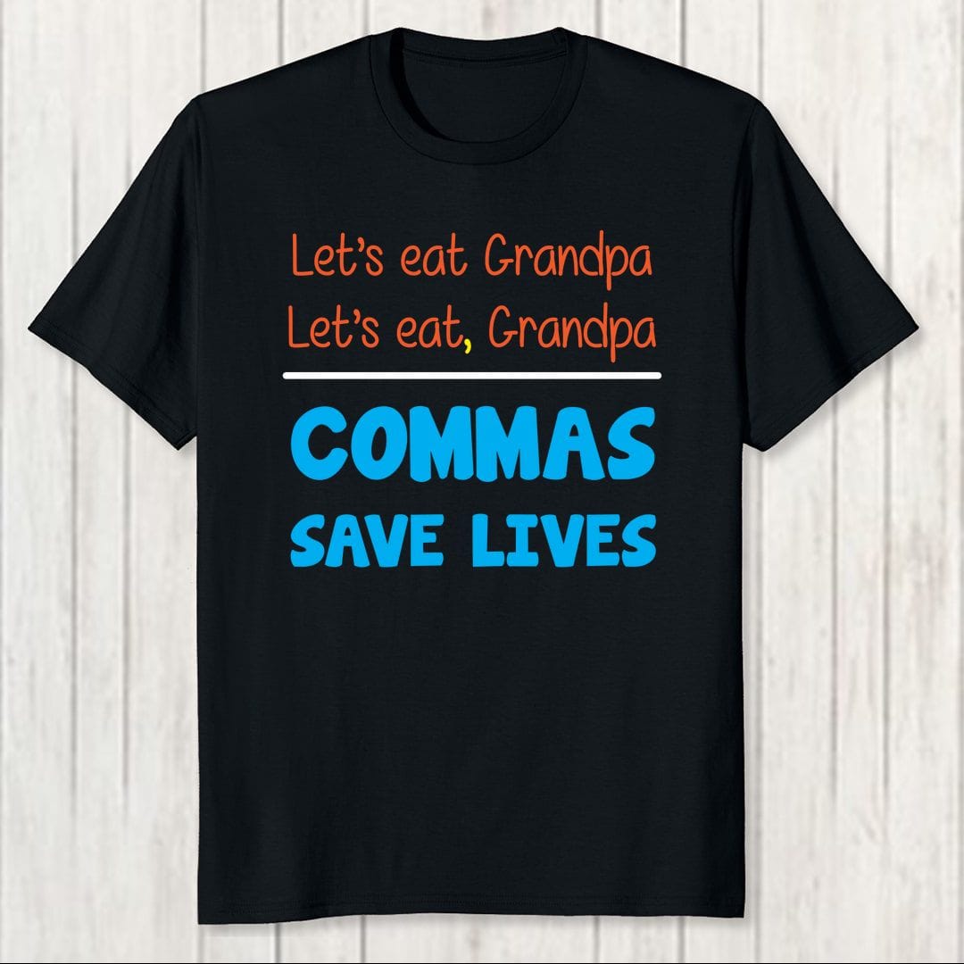 D9767d06 Commas Save Lives Men T Shirt Black