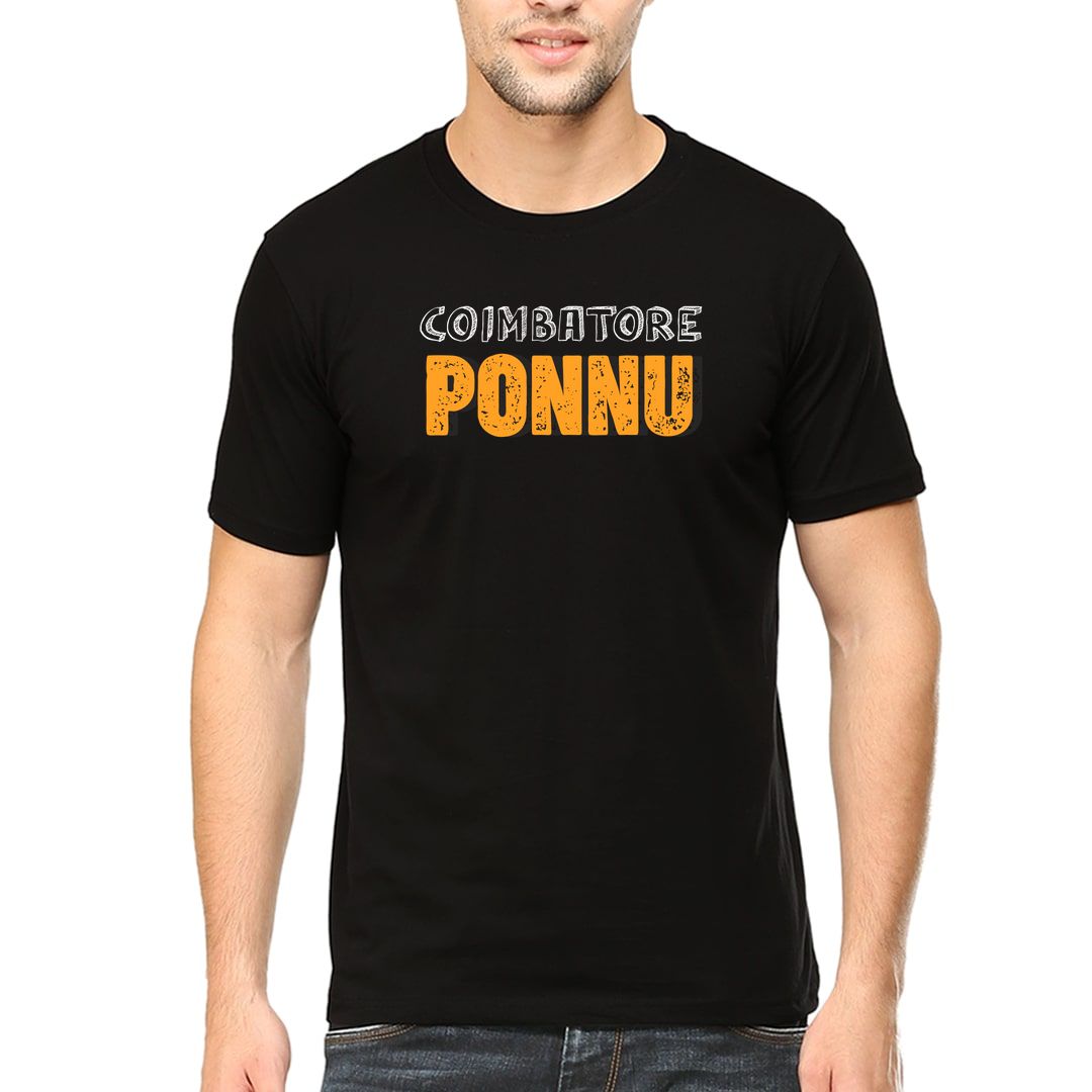 E982c249 Coimbatore Ponnu Men T Shirt Black Front