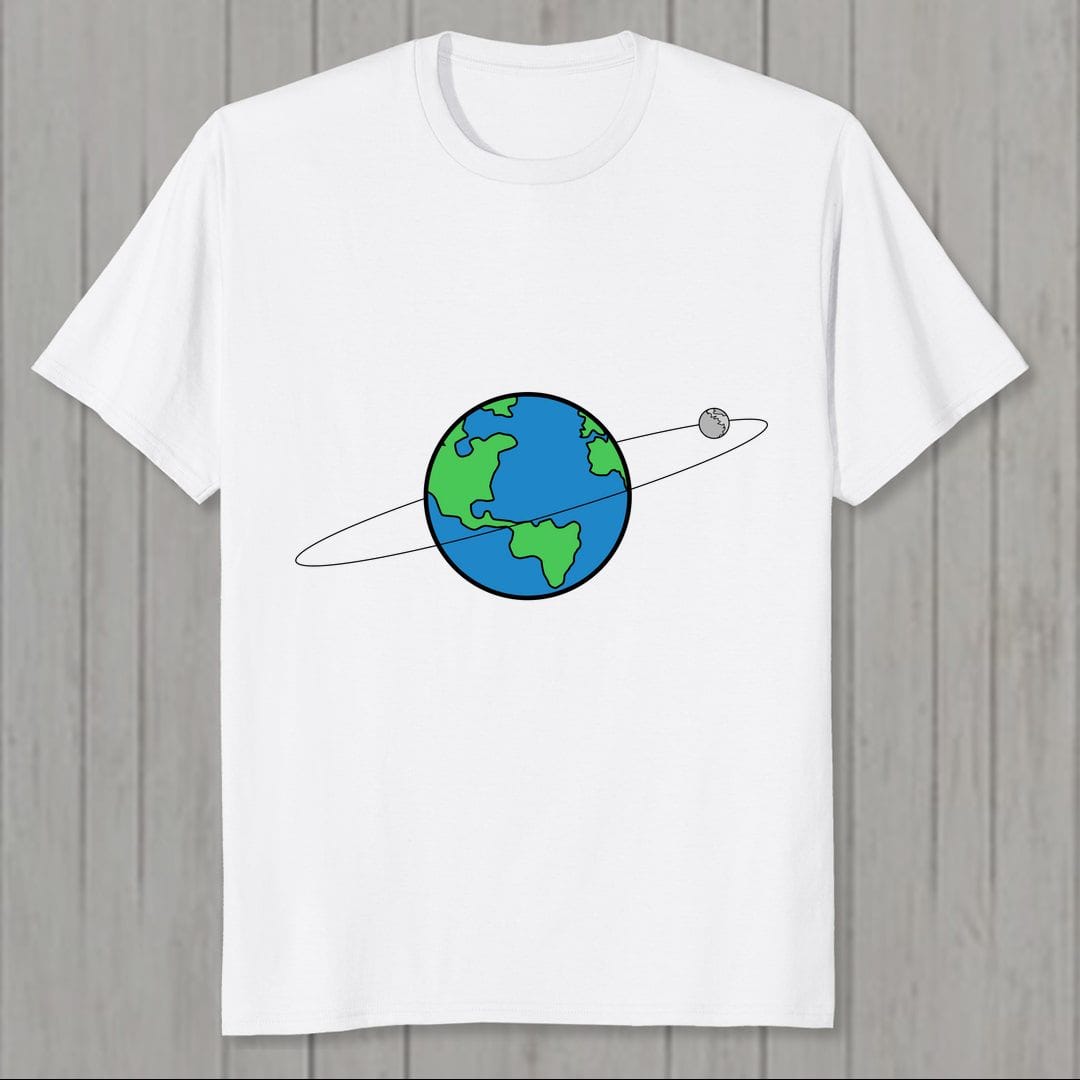 F64246d5 Earth And Moon Men T Shirt White