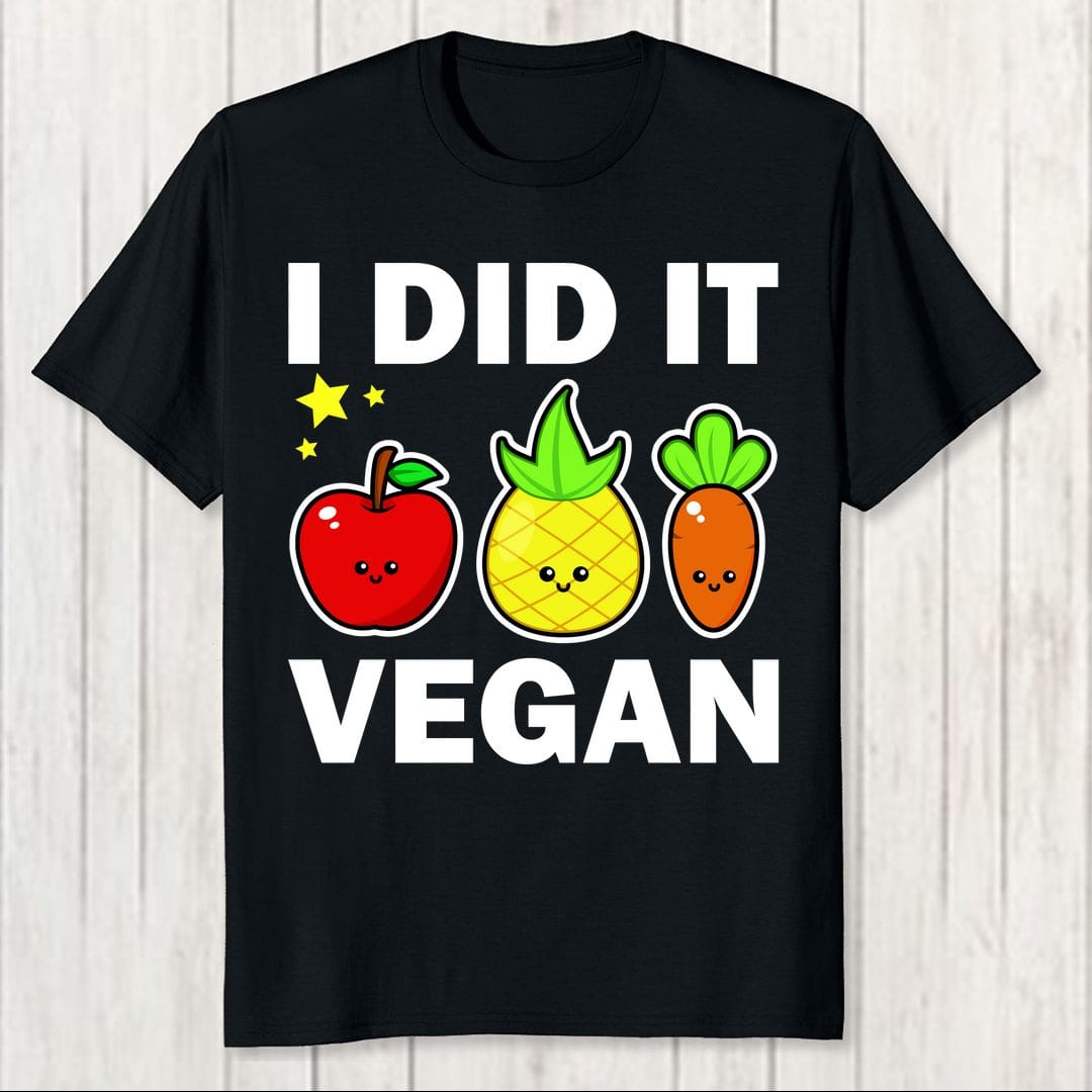 F6fcb2cc I Did It Vegan Men T Shirt Black