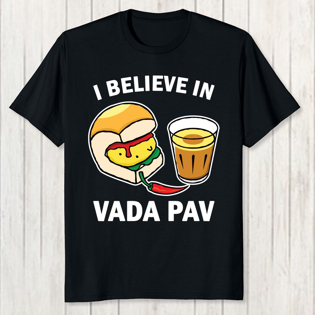 230d7ab6 I Believe In Vada Pav Men T Shirt Black Front New