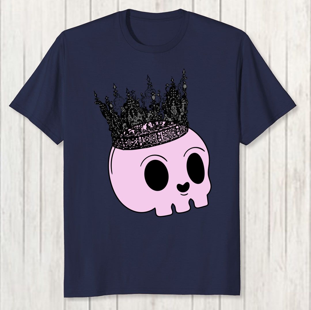 8563f859 Cute Baby Skull Men T Shirt Navy Front New