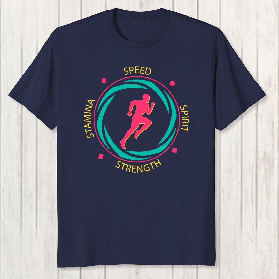 0bff7538 Speed Spirit Strength Stamina Motivation For Runners Men T Shirt Navy