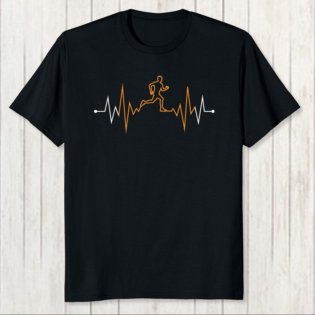 28125e67 Running Heartbeat Men T Shirt Black